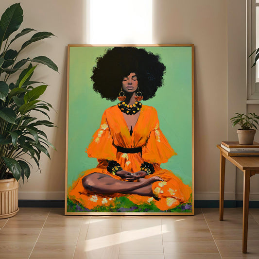 Black Woman Healing Wall Art Print 228 Soluna Soul