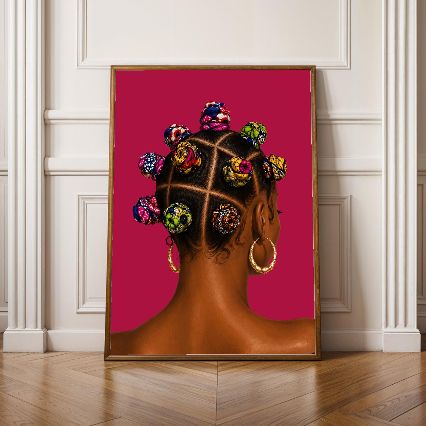 Bantu Ankara Inspired Wall Art Print 285 Soluna Soul