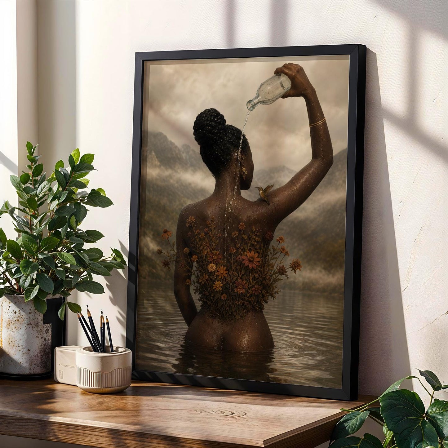 Black Woman Nurturing Wall Art Print 235 Soluna Soul