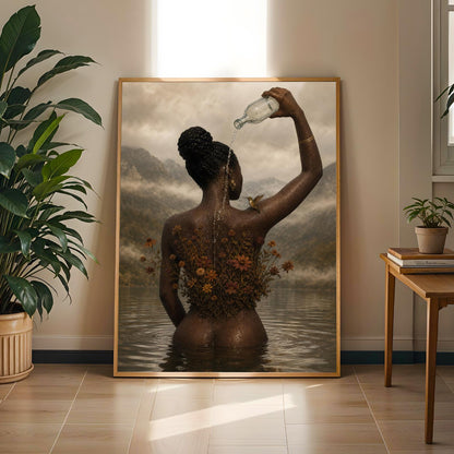 Black Woman Nurturing Wall Art Print 235 Soluna Soul