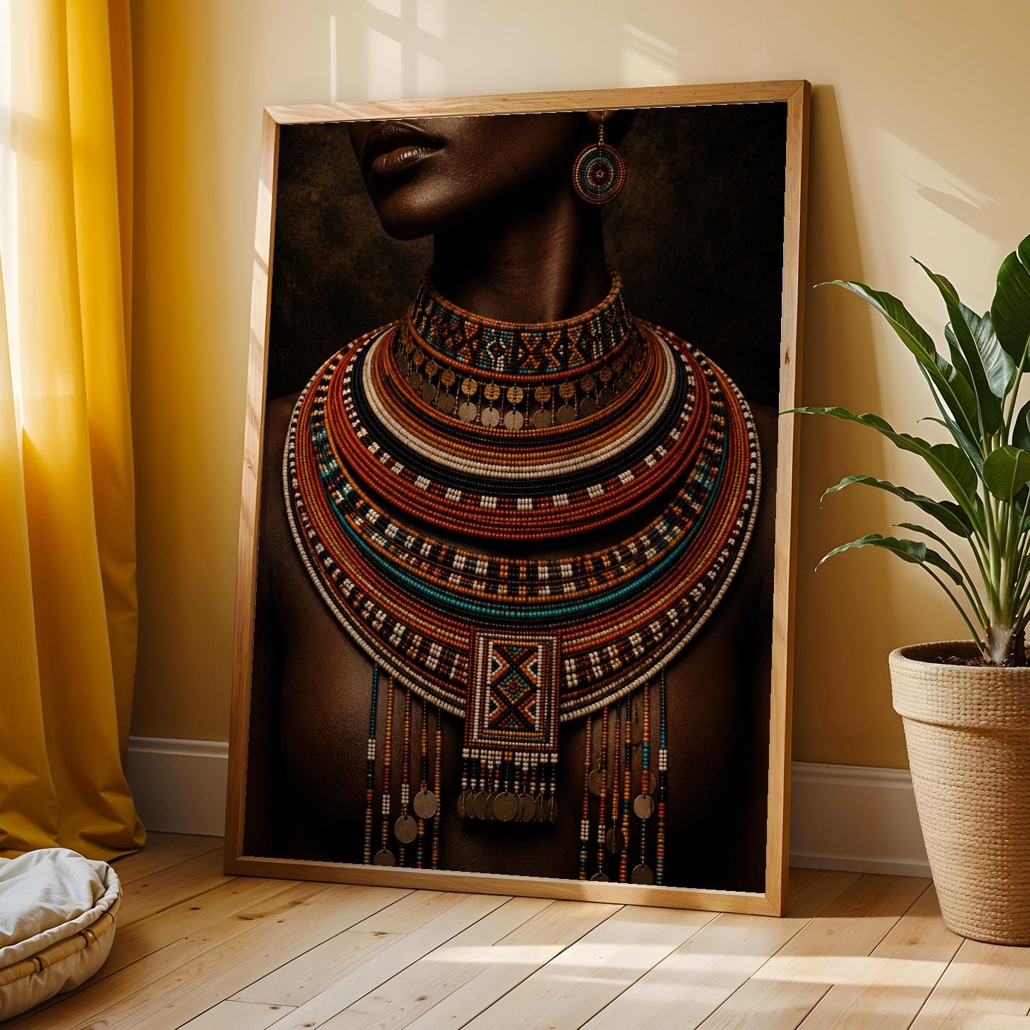 Masai East African Necklace Wall Art Print Soluna Soul