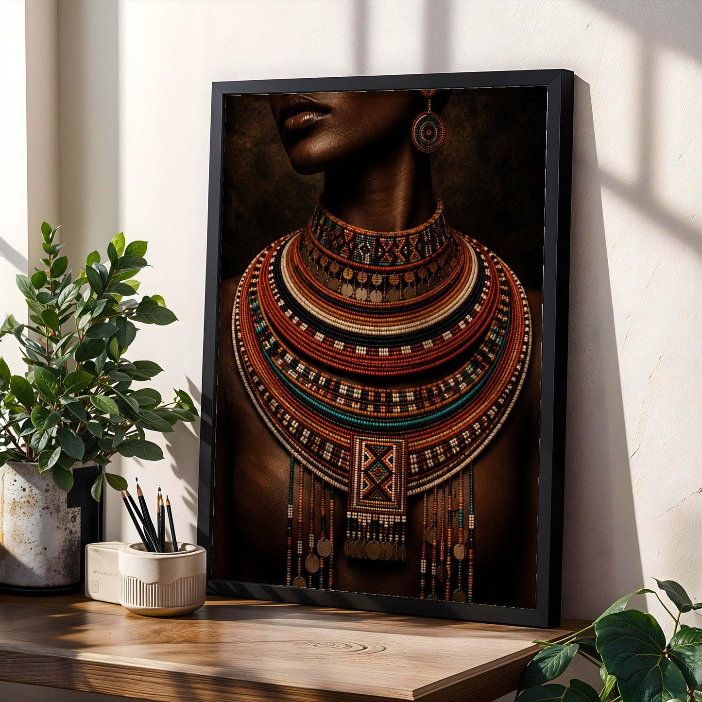 Masai East African Necklace Wall Art Print Soluna Soul