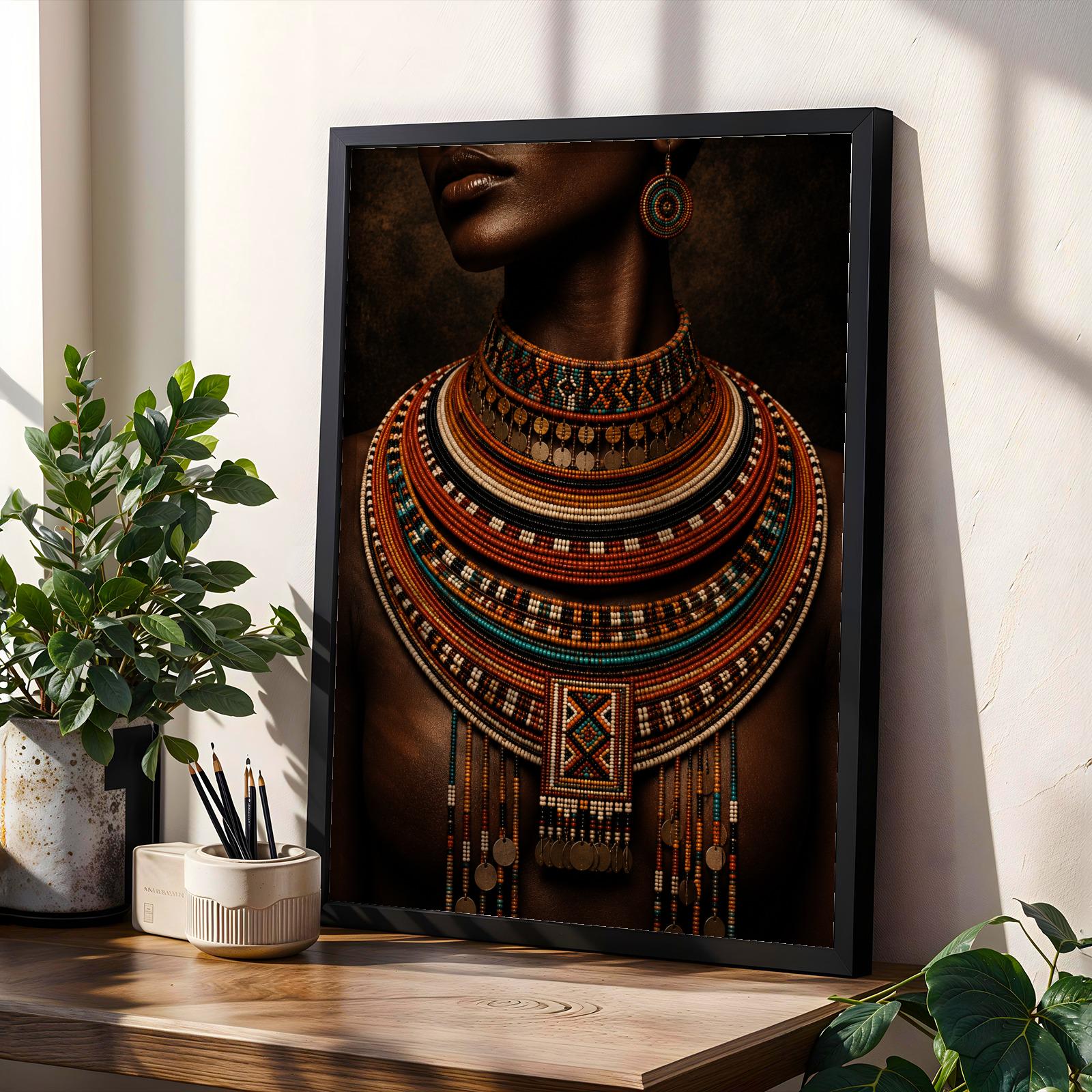 Masai East African Necklace Wall Art Print Soluna Soul