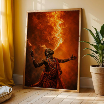 African Fiery Wall Art Print 314 Soluna Soul