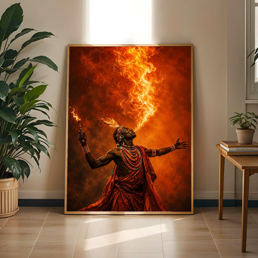 African Fiery Wall Art Print 314 Soluna Soul