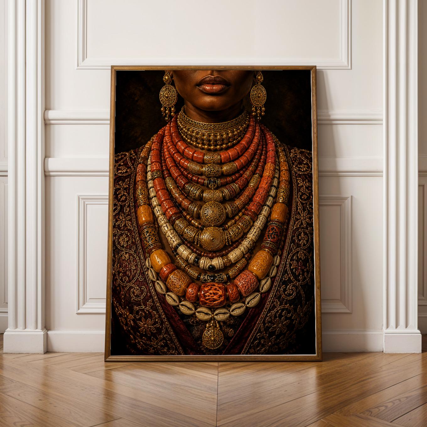 Nigerian Cultural Mixed Necklace Wall Art Print 317 Soluna Soul