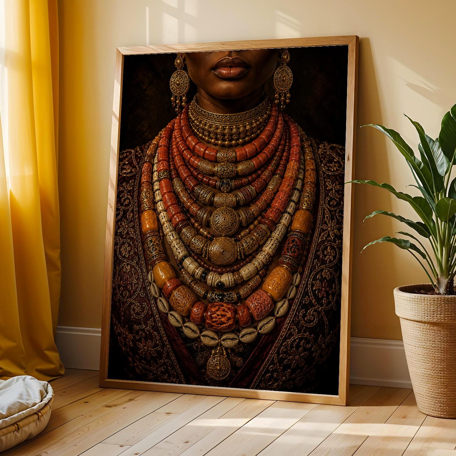 Nigerian Cultural Mixed Necklace Wall Art Print 317 Soluna Soul