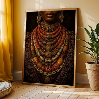Nigerian Cultural Mixed Necklace Wall Art Print 317 Soluna Soul