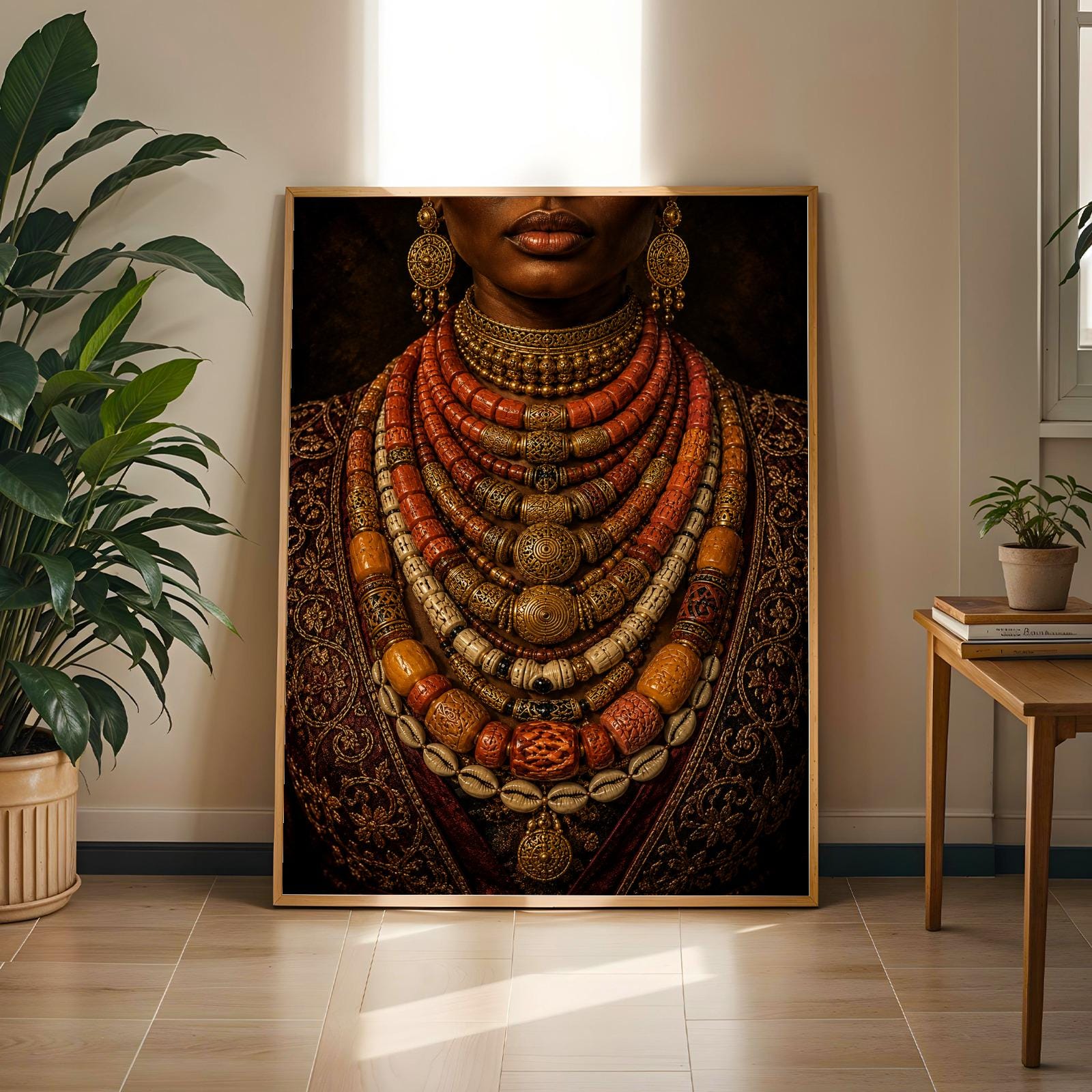 Nigerian Cultural Mixed Necklace Wall Art Print 317 Soluna Soul