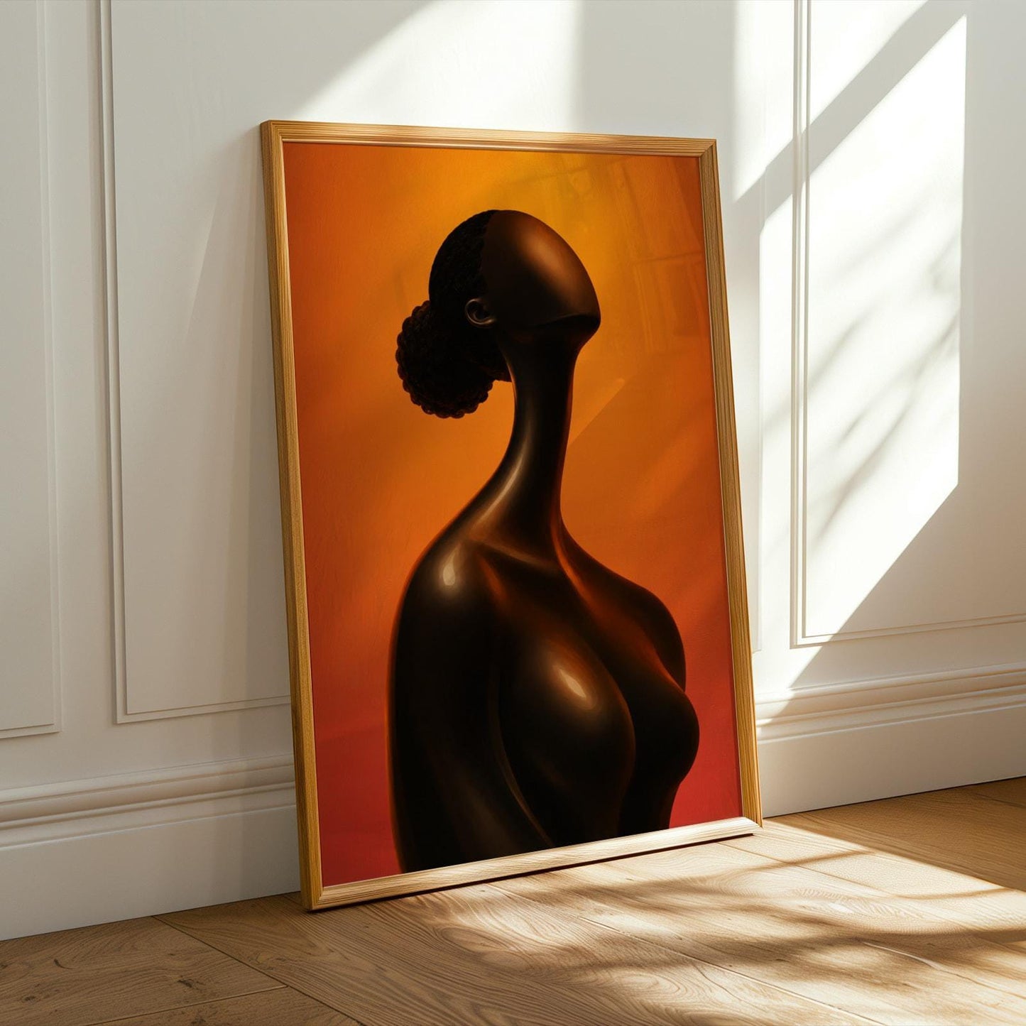 Black Woman Bust Silhouette Wall Art Print 256 Soluna Soul