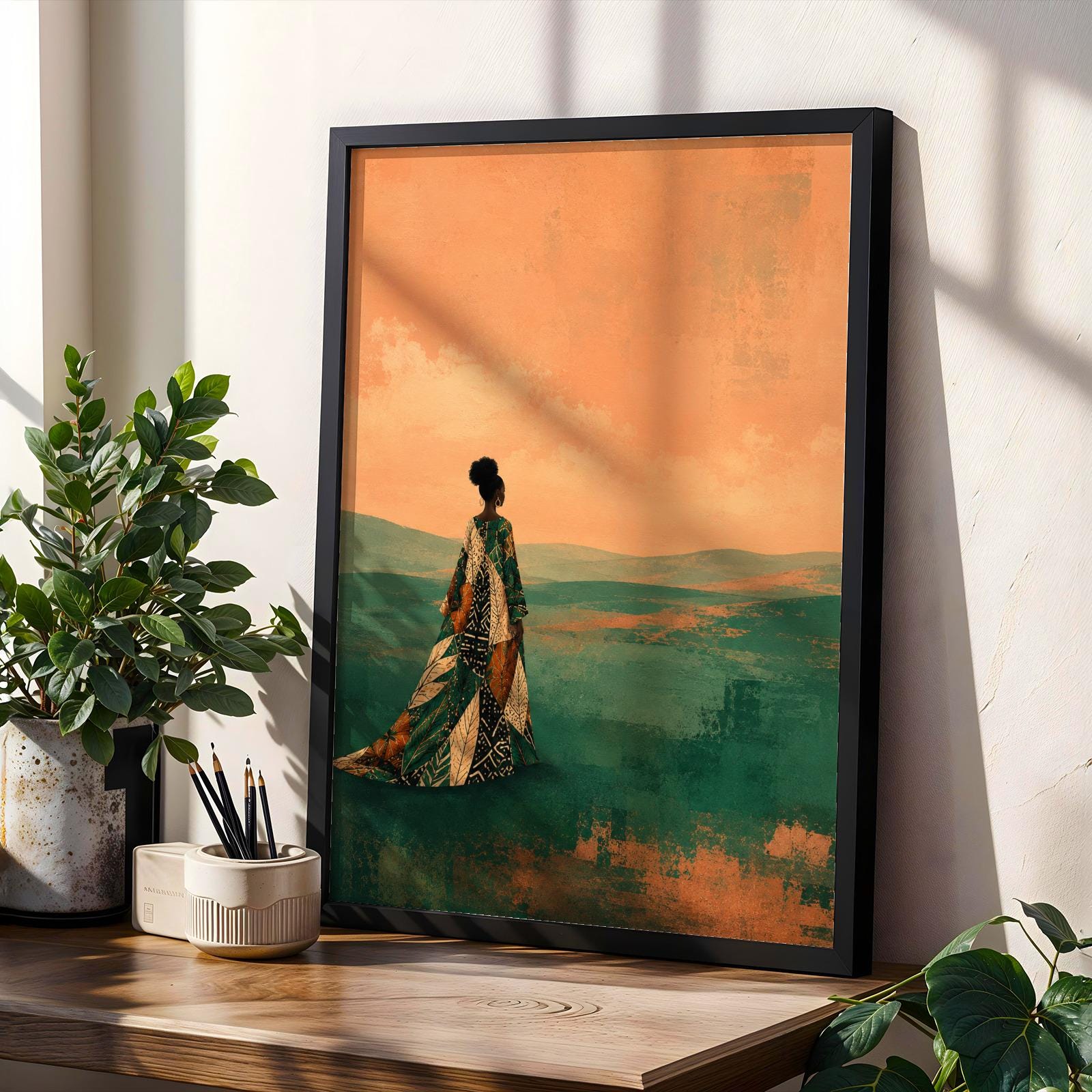 Abstract Ankara Sunset Wall Art Print 20 Soluna Soul