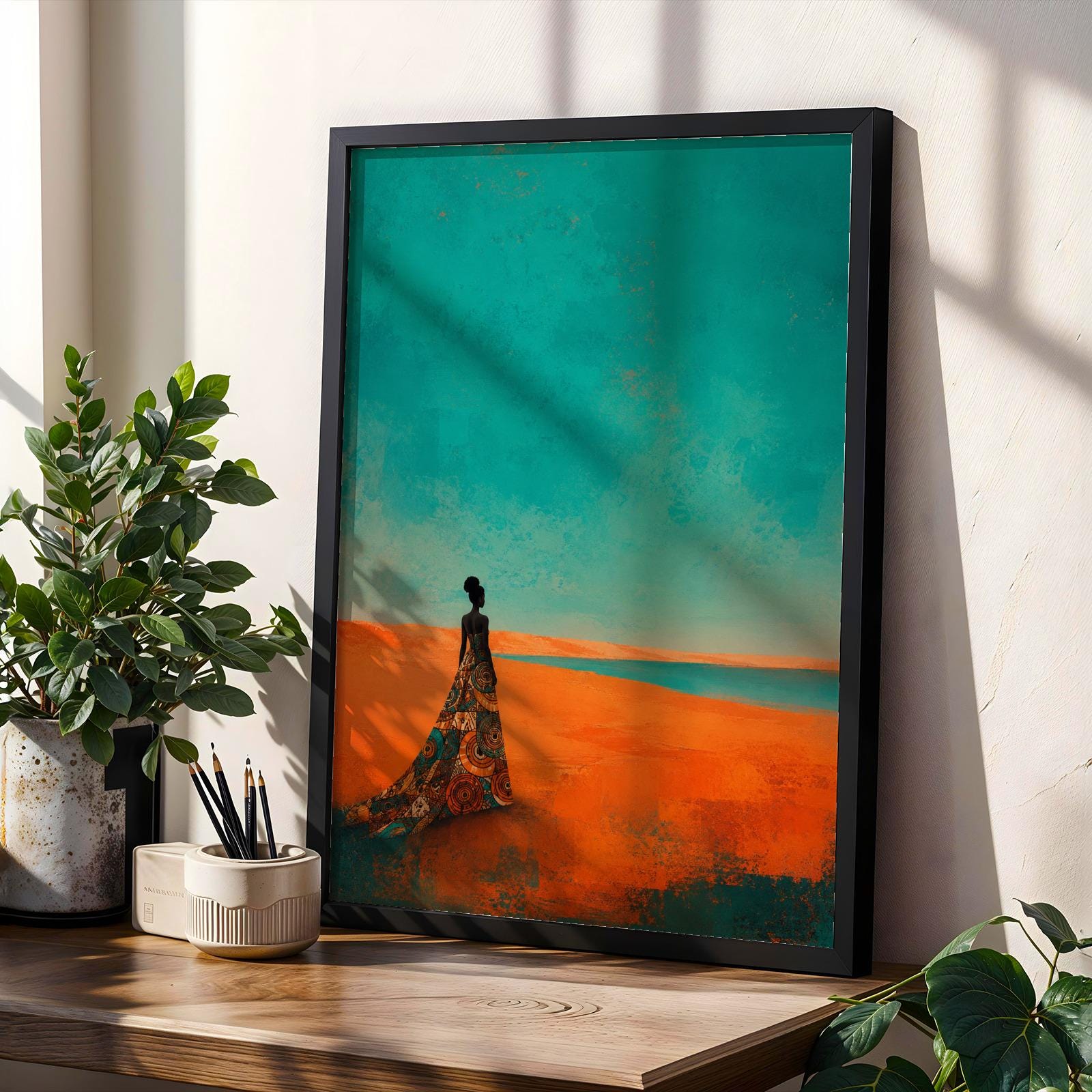 Abstract Ankara Sunset Wall Art Print 17 Soluna Soul