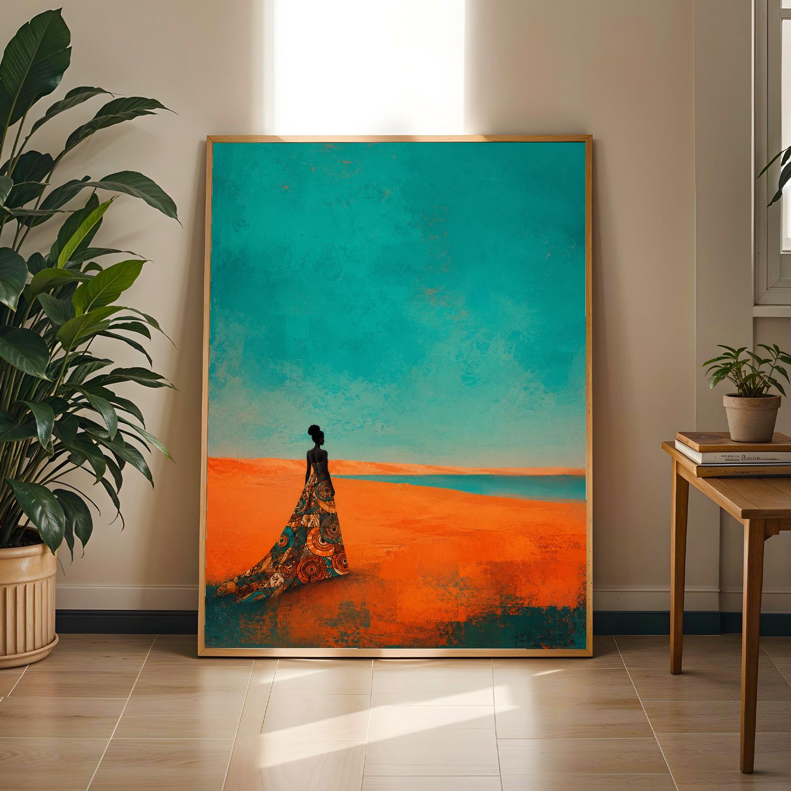 Abstract Ankara Sunset Wall Art Print 17 Soluna Soul