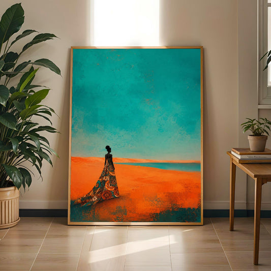 Abstract Ankara Sunset Wall Art Print 17 Soluna Soul