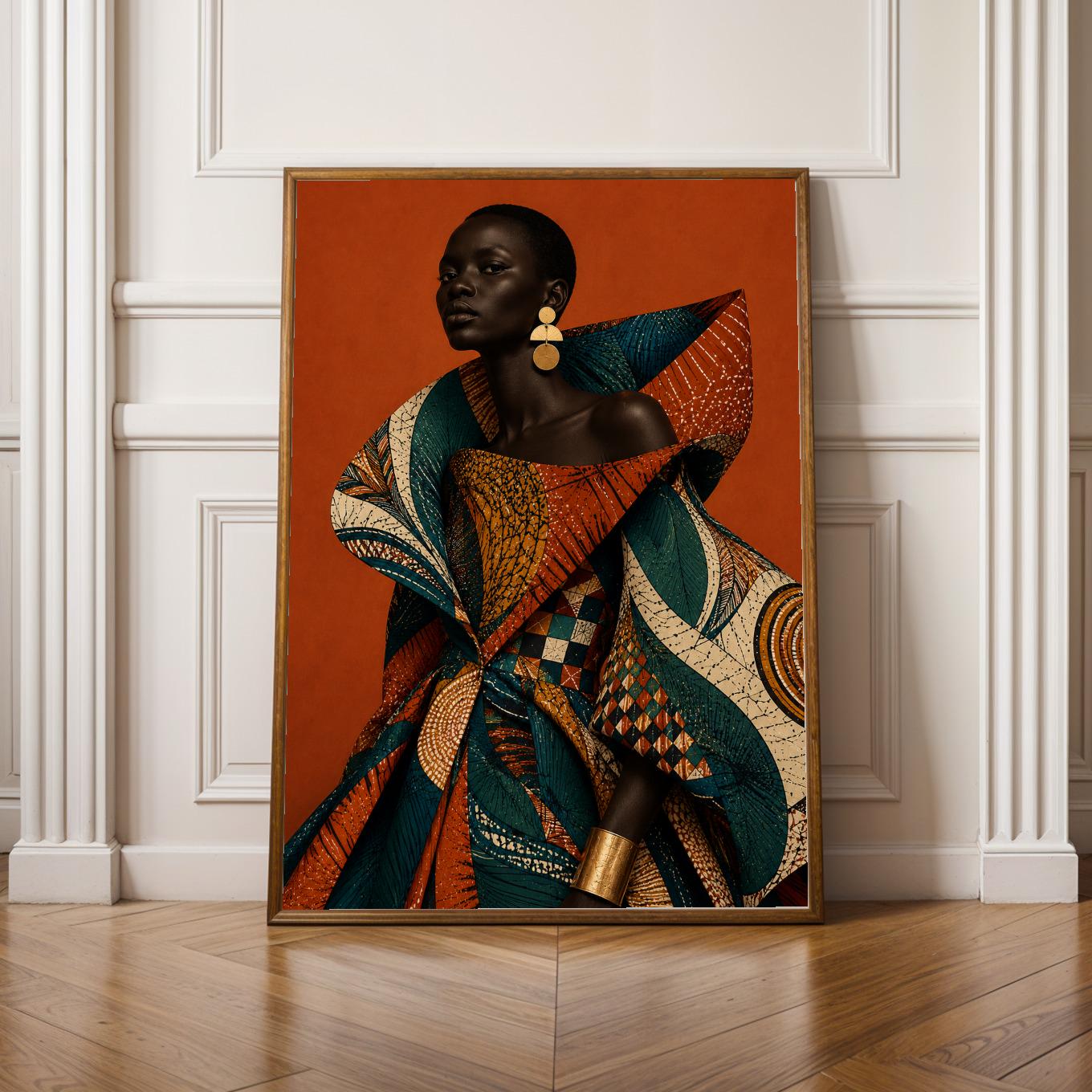 Modern Ankara Afrocentric Wall Art Print 323 Soluna Soul