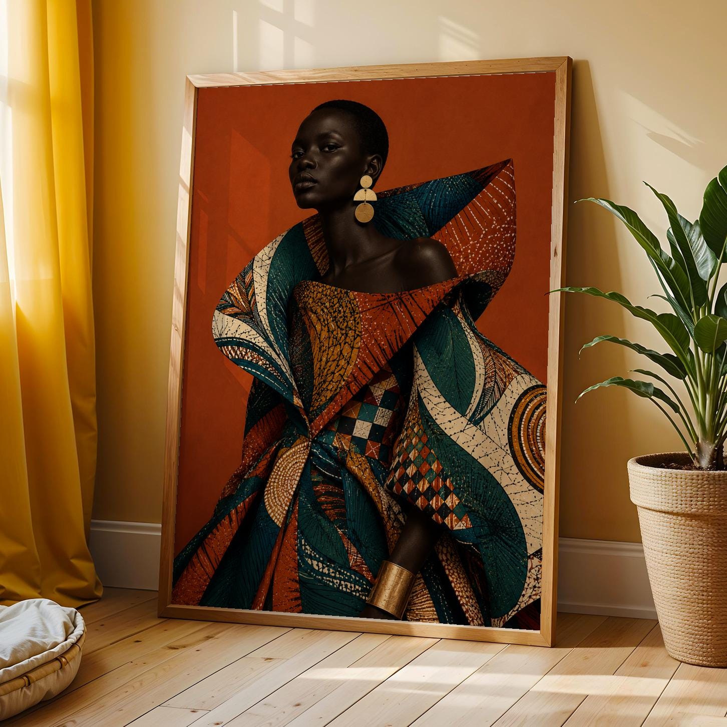 Modern Ankara Afrocentric Wall Art Print 323 Soluna Soul