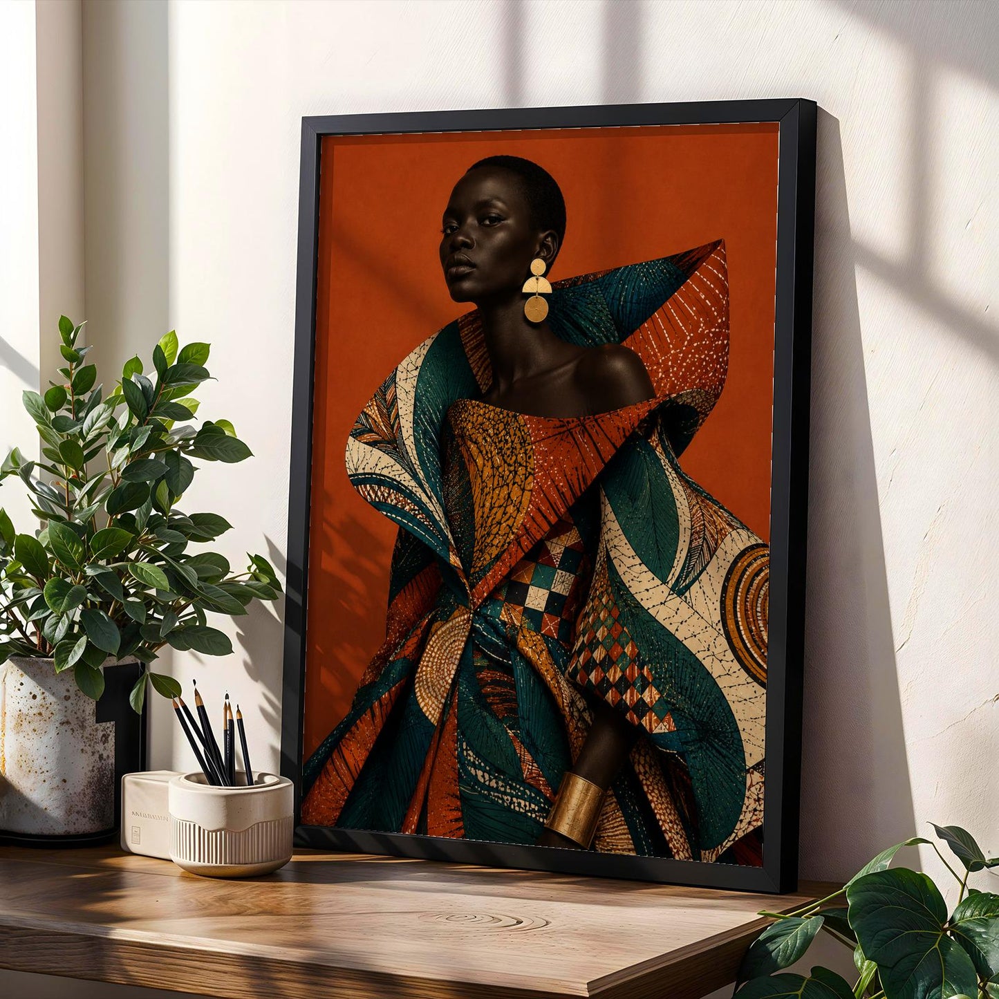 Modern Ankara Afrocentric Wall Art Print 323 Soluna Soul