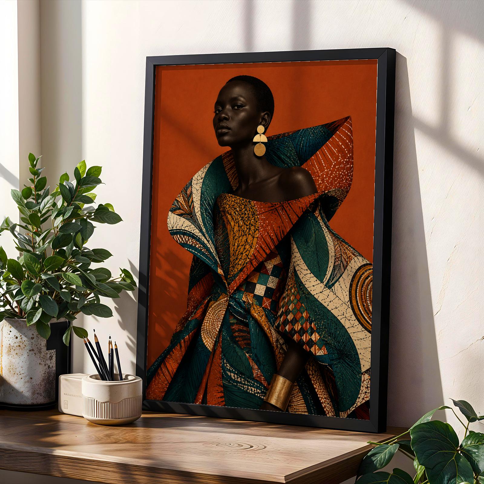 Modern Ankara Afrocentric Wall Art Print 323 Soluna Soul
