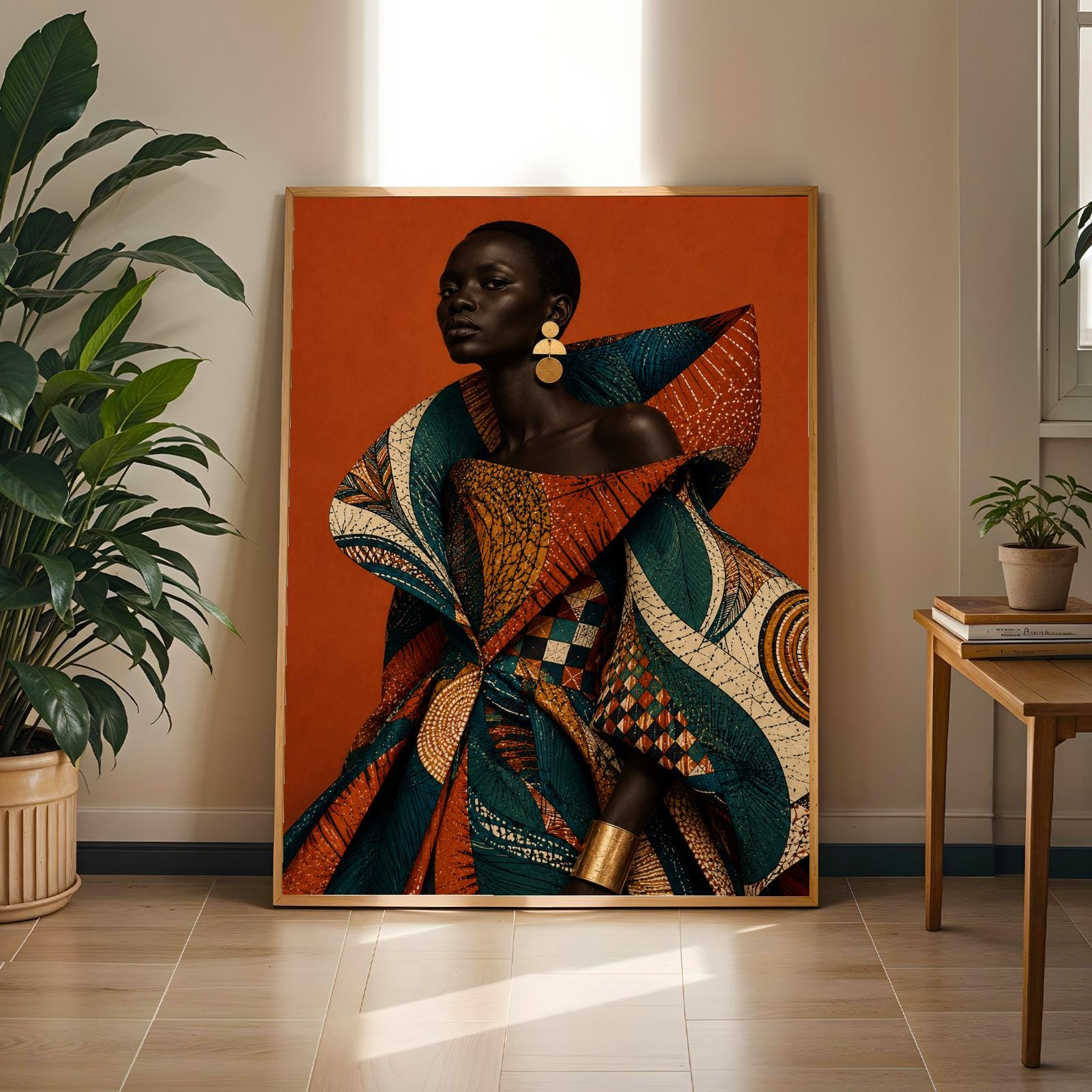 Modern Ankara Afrocentric Wall Art Print 323 Soluna Soul