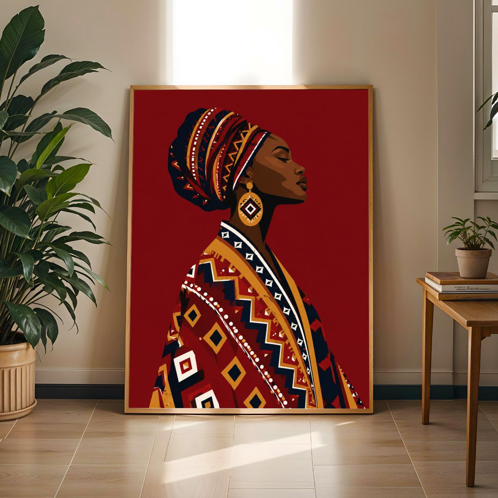 Geometric Tribal Woman Wall Art Print 261 Soluna Soul