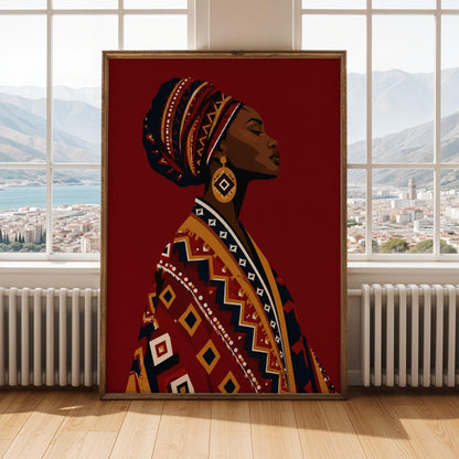 Geometric Tribal Woman Wall Art Print 261 Soluna Soul