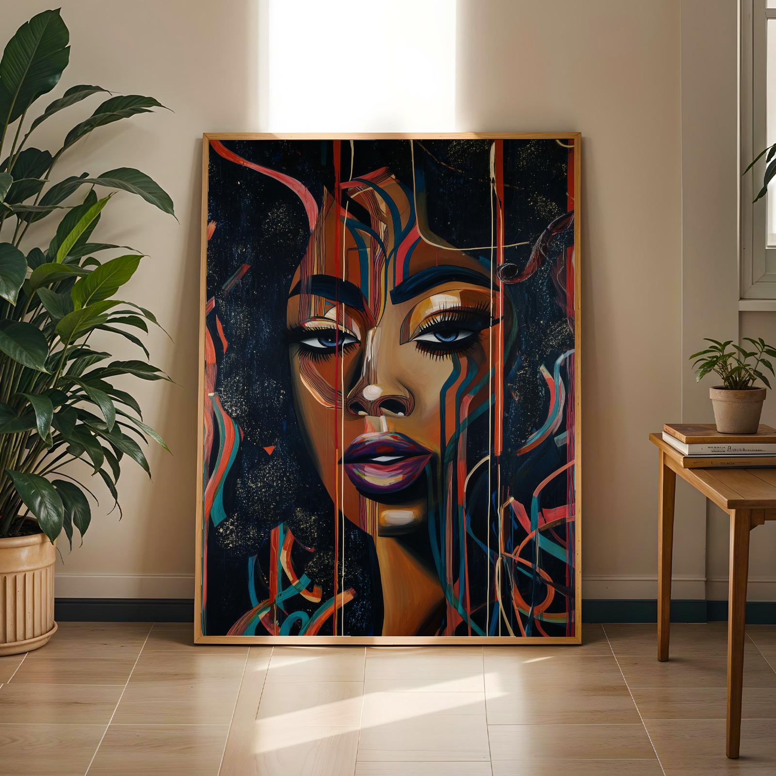 Abstract Black Woman Wall Art Print 326 Soluna Soul