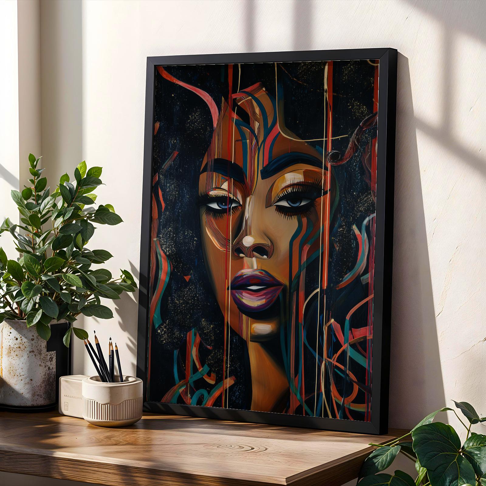 Abstract Black Woman Wall Art Print 326 Soluna Soul