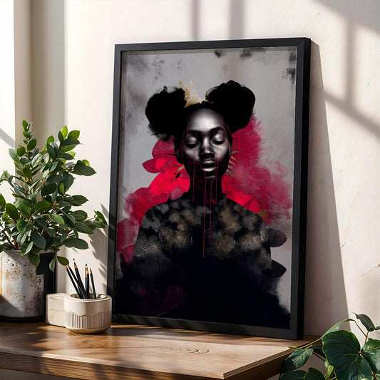Abstract Black Woman Wall Art Print 328 Soluna Soul