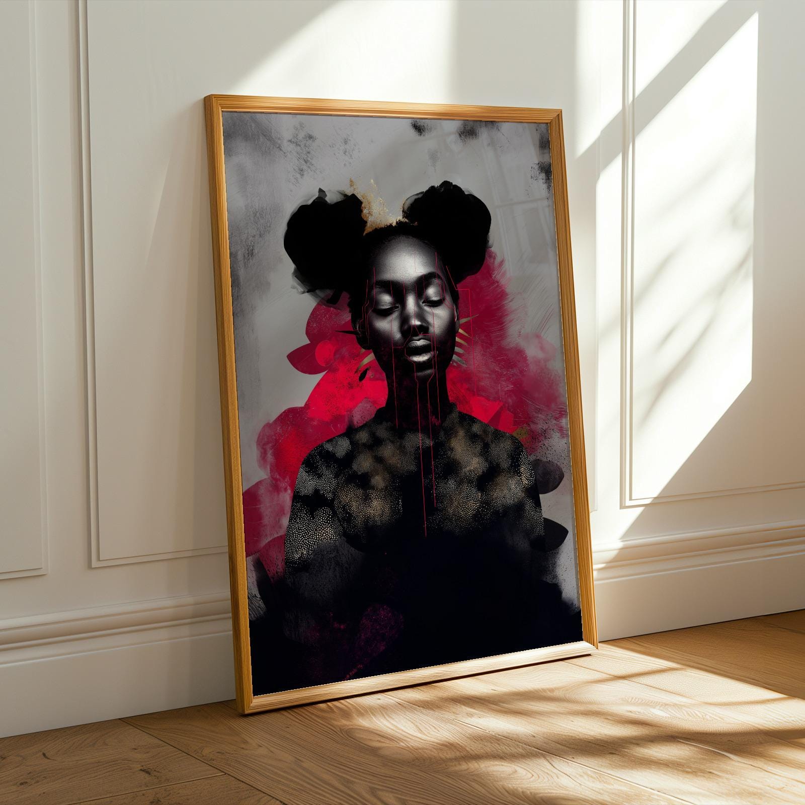 Abstract Black Woman Wall Art Print 328 Soluna Soul