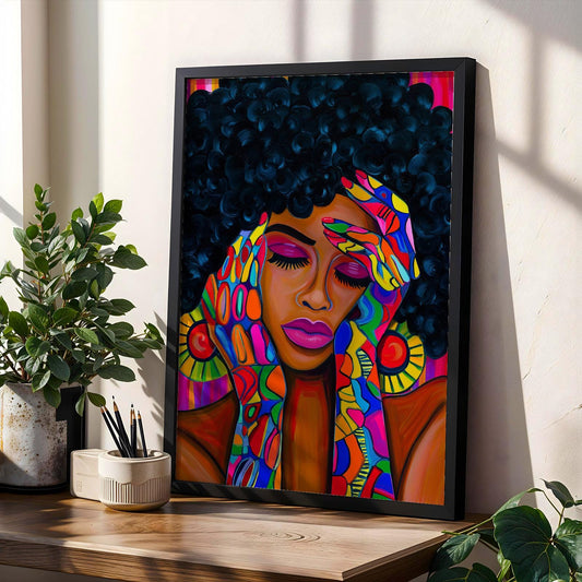 Abstract Black Woman Wall Art Print 324 Soluna Soul
