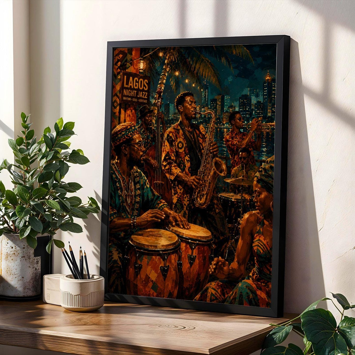 Lagos Night Jazz Wall Art Print 4 Soluna Soul