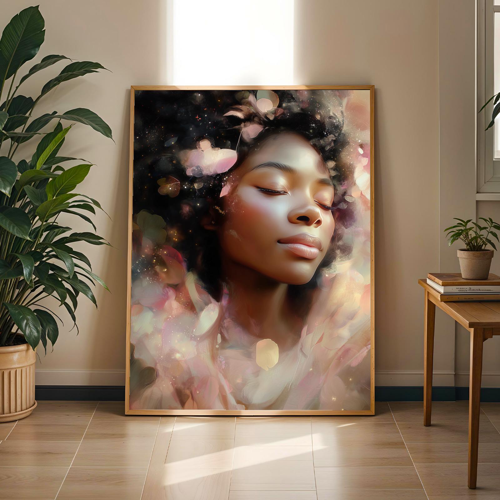 Abstract Black Woman Wall Art Print 334 Soluna Soul