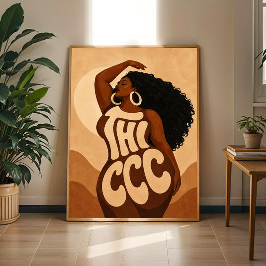 THICC Black Woman Wall Art Print 2 Soluna Soul