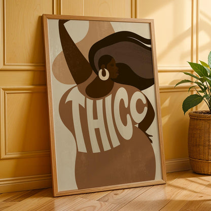 THICC Black Woman Wall Art Print 1 Soluna Soul