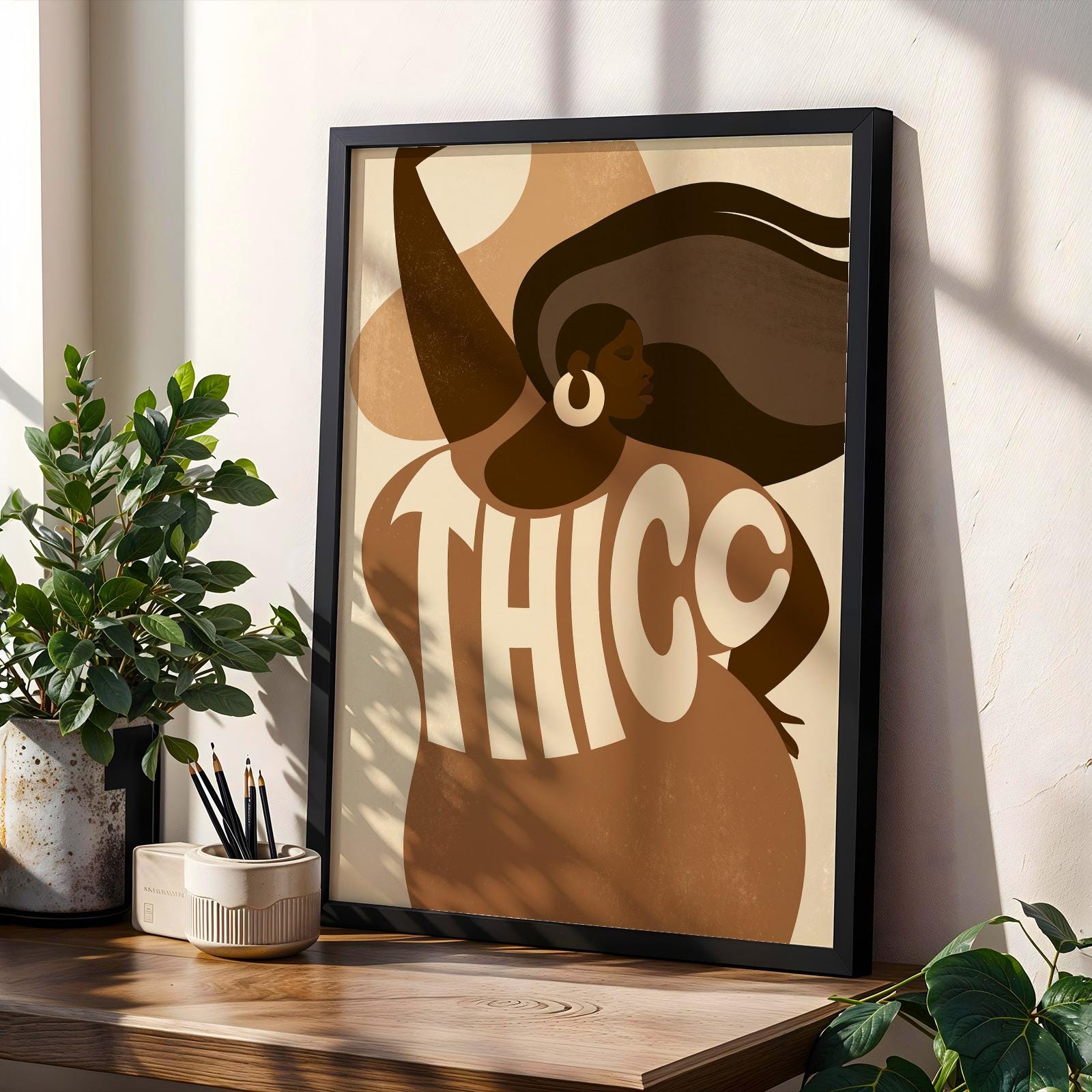 THICC Black Woman Wall Art Print 1 Soluna Soul