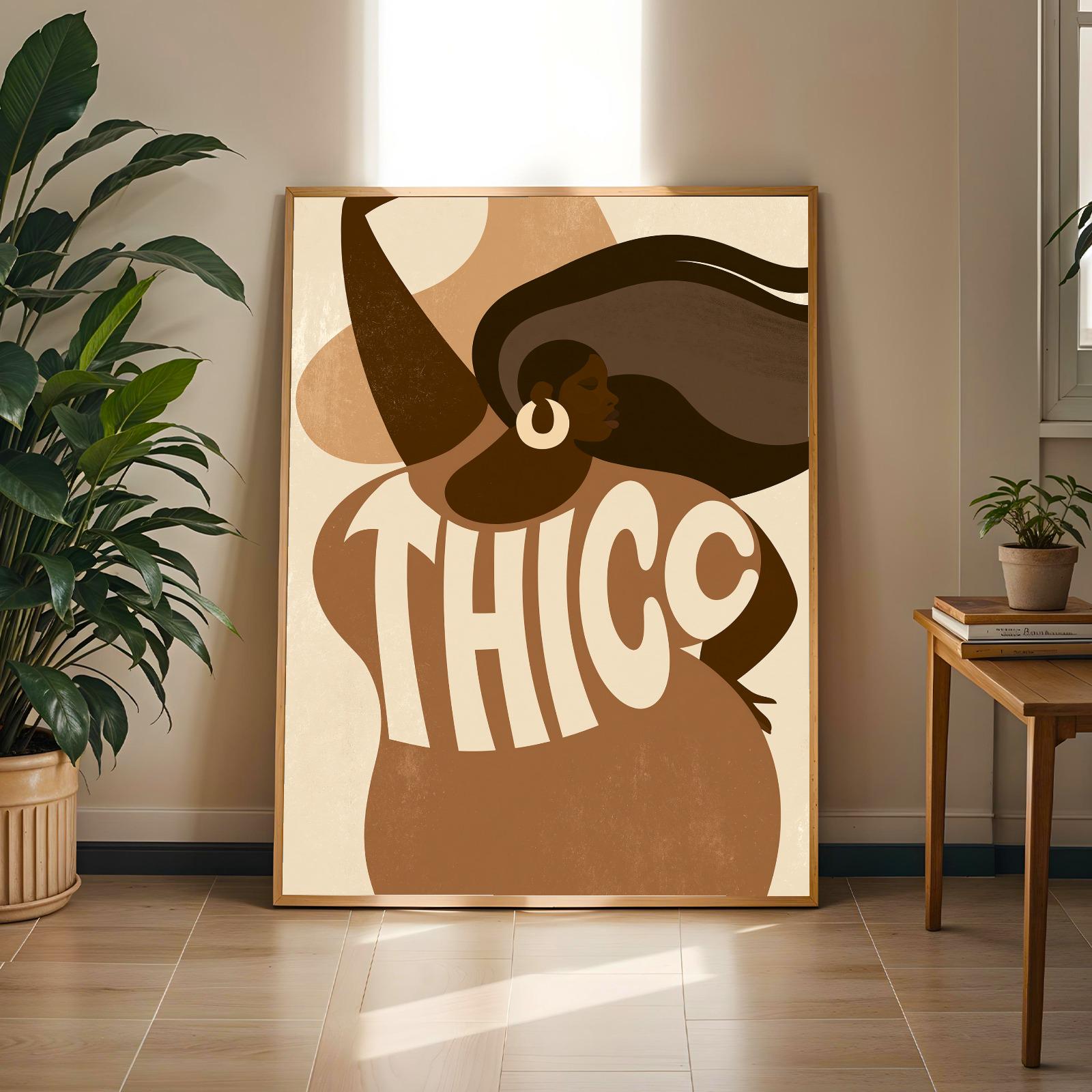 THICC Black Woman Wall Art Print 1 Soluna Soul