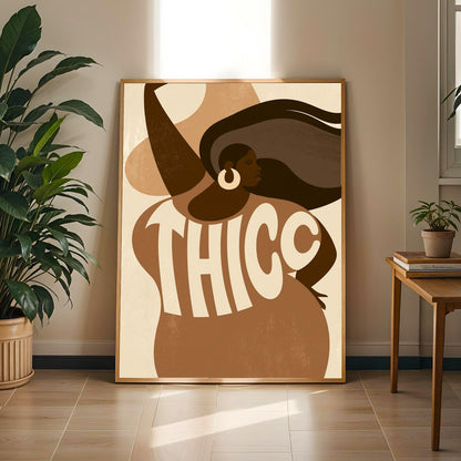 THICC Black Woman Wall Art Print 1 Soluna Soul