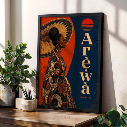 African Arewa Woman Wall Art Print 268 Soluna Soul