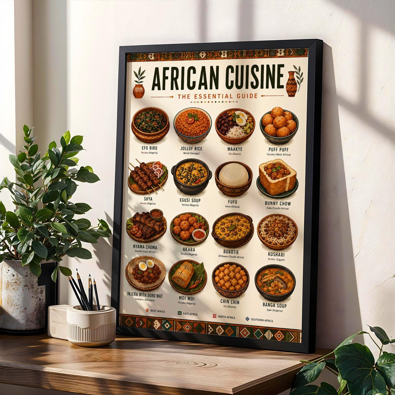 African Cuisine Wall Art Print 1 Soluna Soul