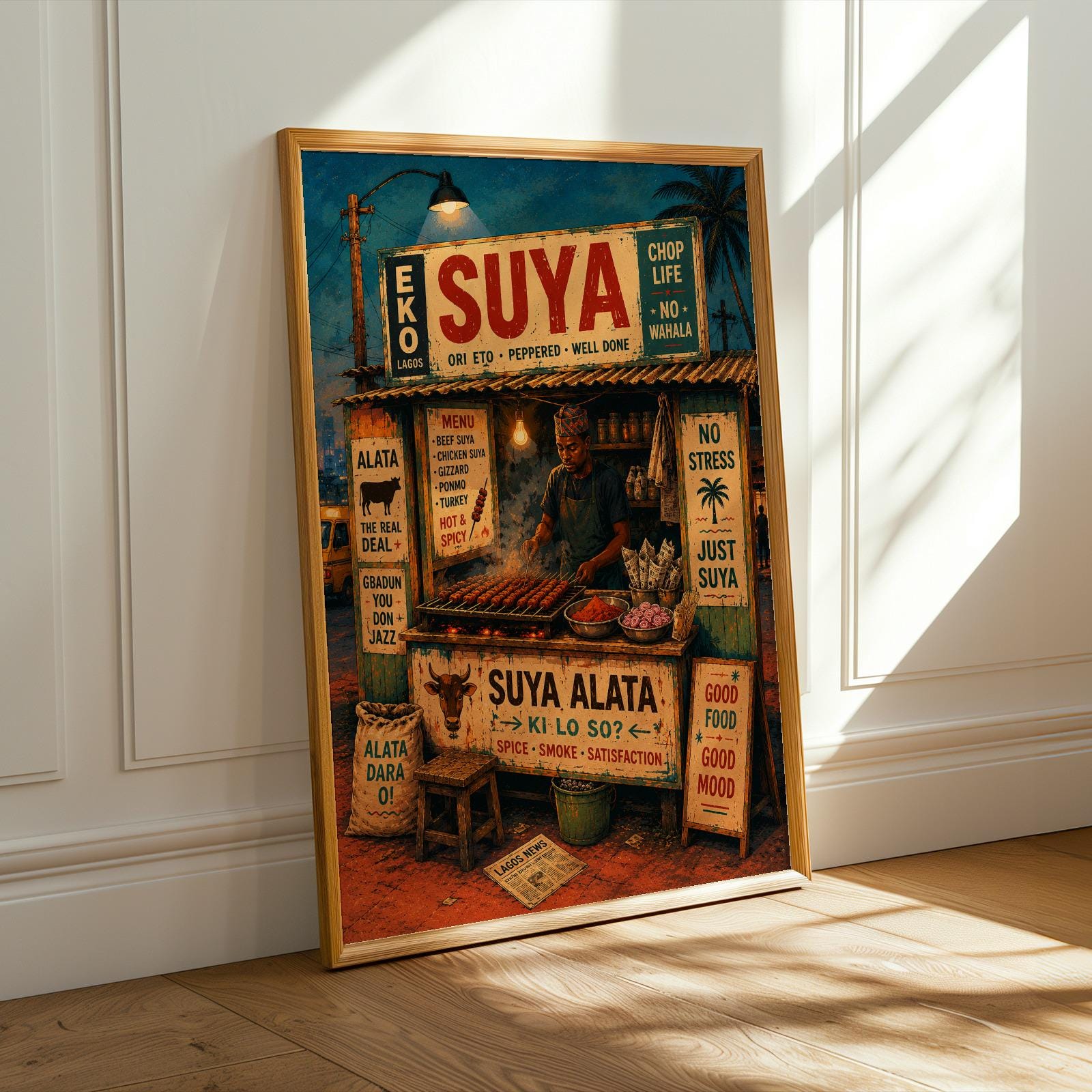 Nigerian Suya Street Market Wall Art Print 4 Soluna Soul