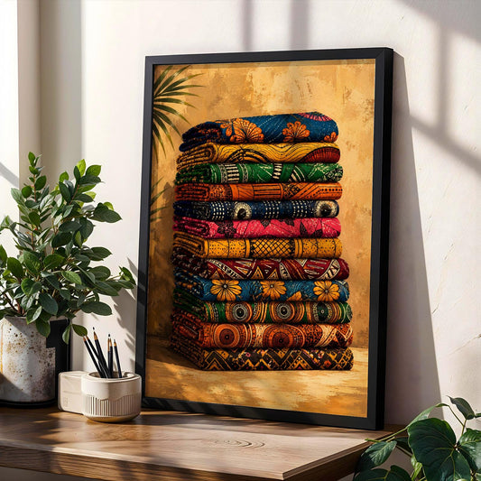 Ankara Fabric Wall Art Print 5 Soluna Soul