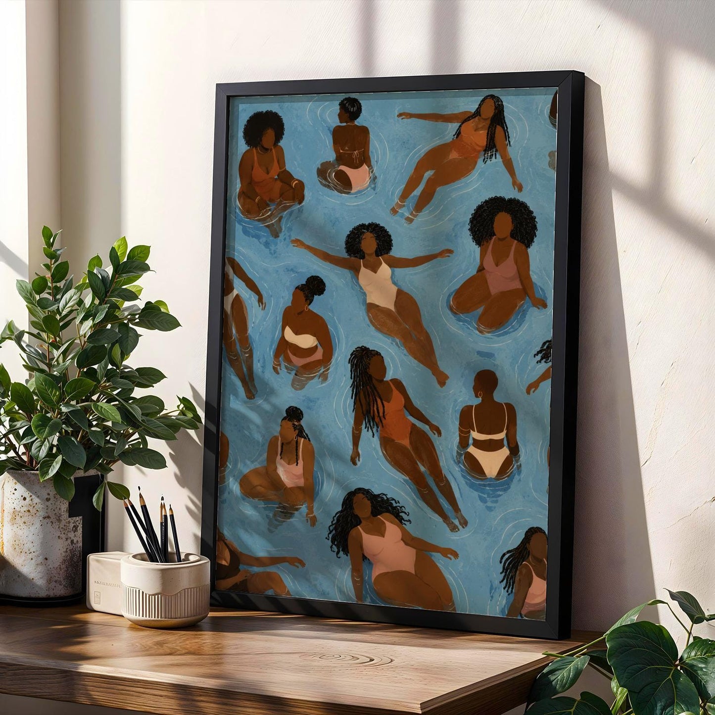 Black Girls Swimming Wall Art Print 272 Soluna Soul