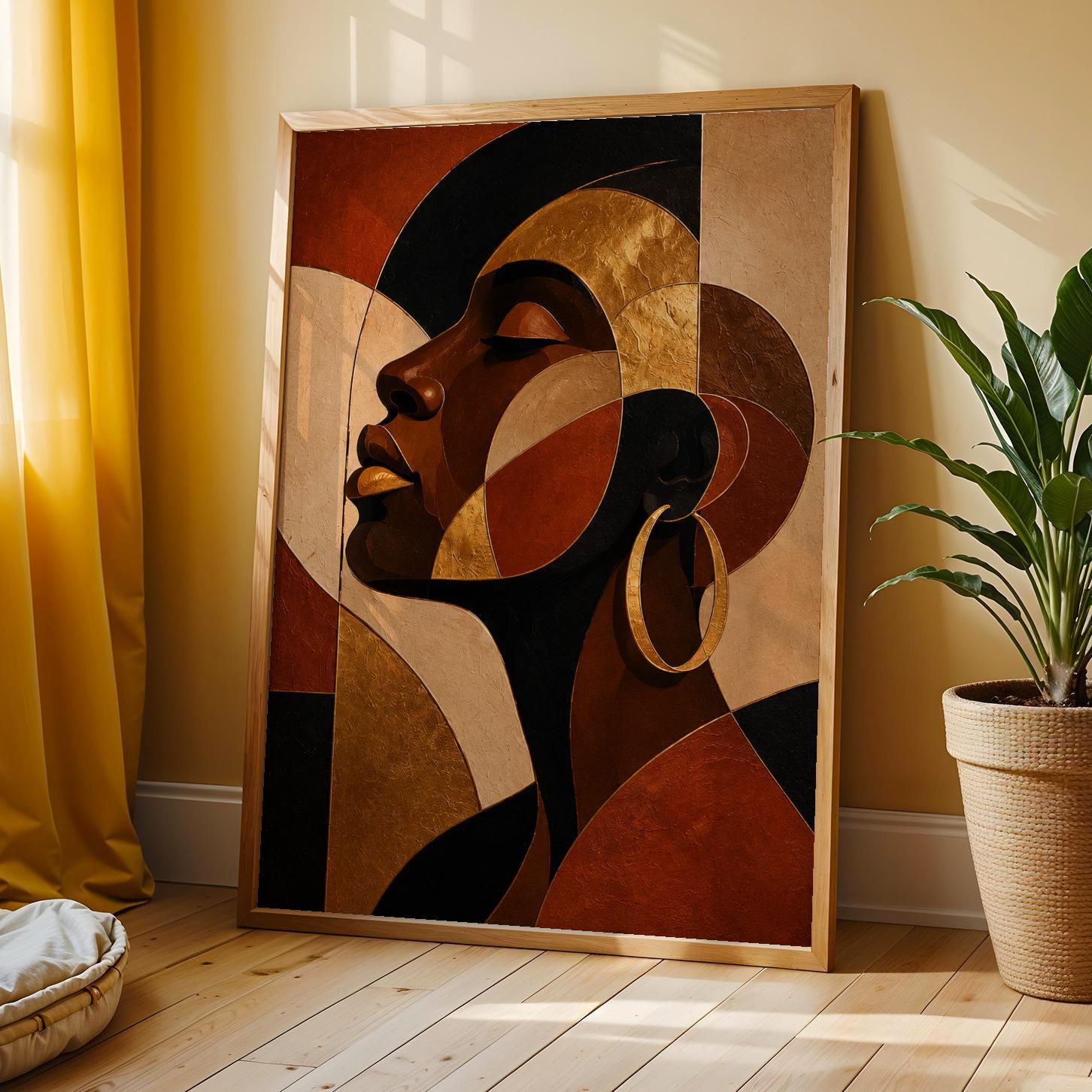 Black Woman Side Profile Wall Art Print 331 Soluna Soul