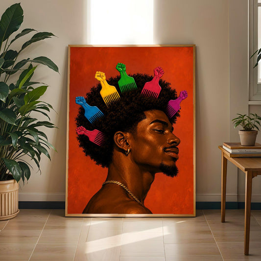 Afro Combs Wall Art Print 279 Soluna Soul