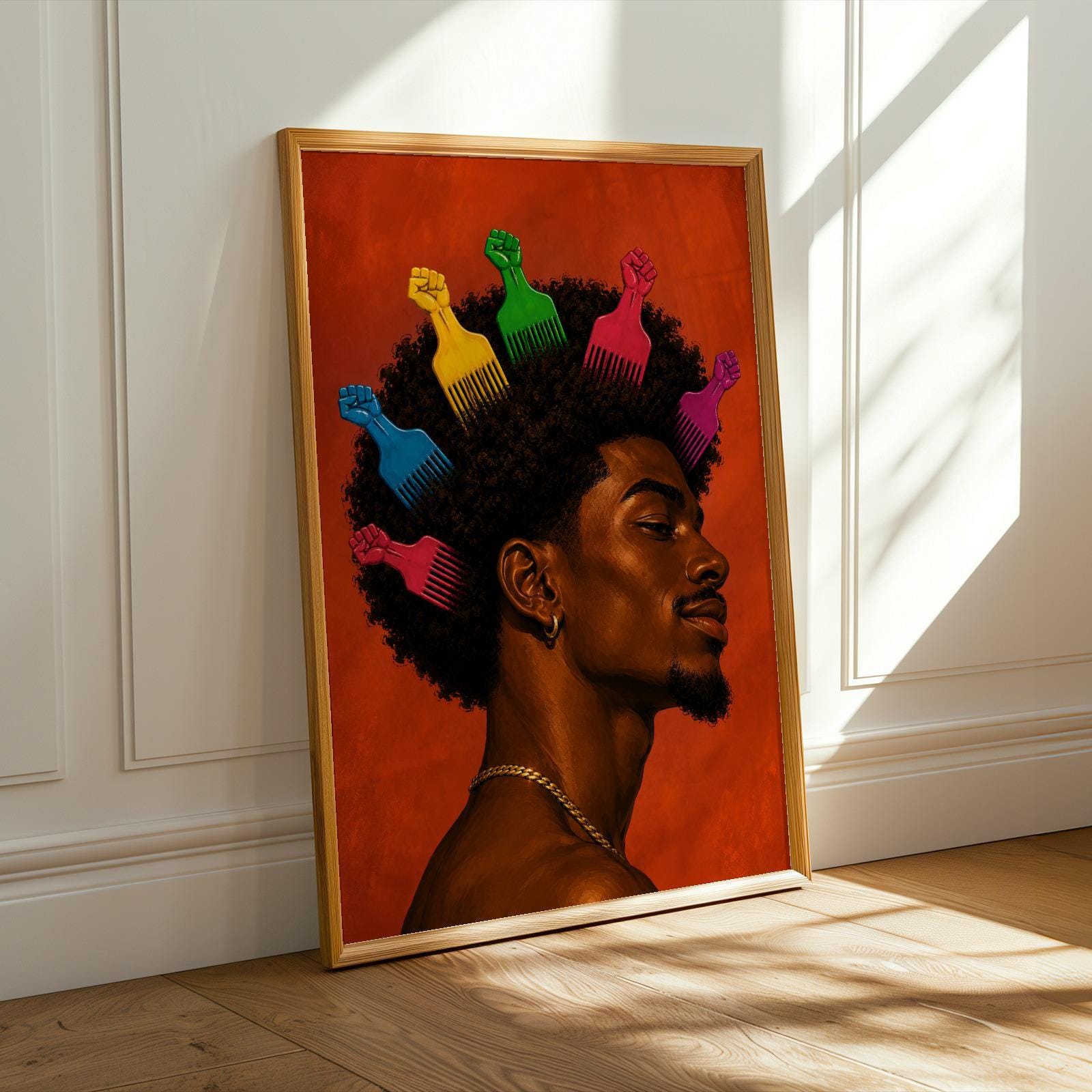 Afro Combs Wall Art Print 279 Soluna Soul