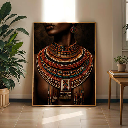 Masai East African Necklace Wall Art Print Soluna Soul