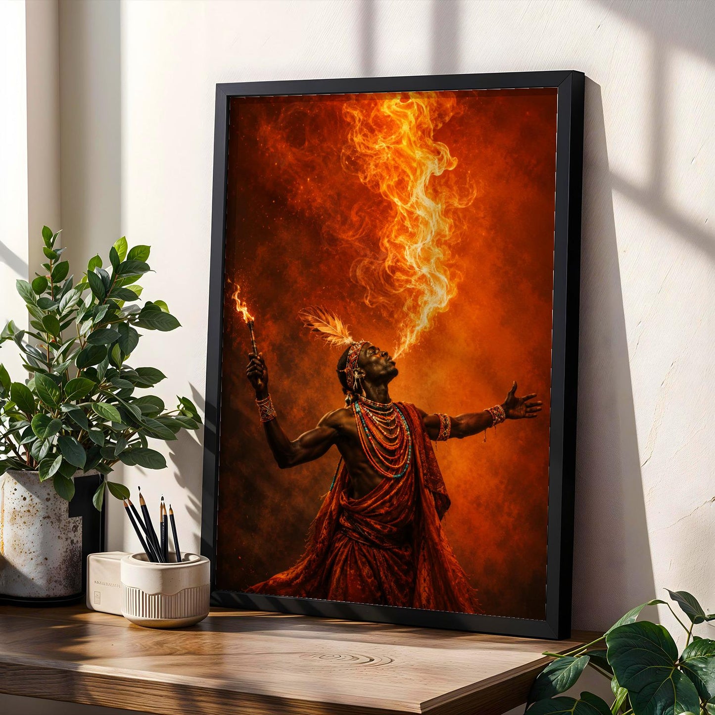 African Fiery Wall Art Print 314 Soluna Soul