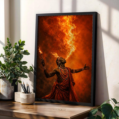 African Fiery Wall Art Print 314 Soluna Soul