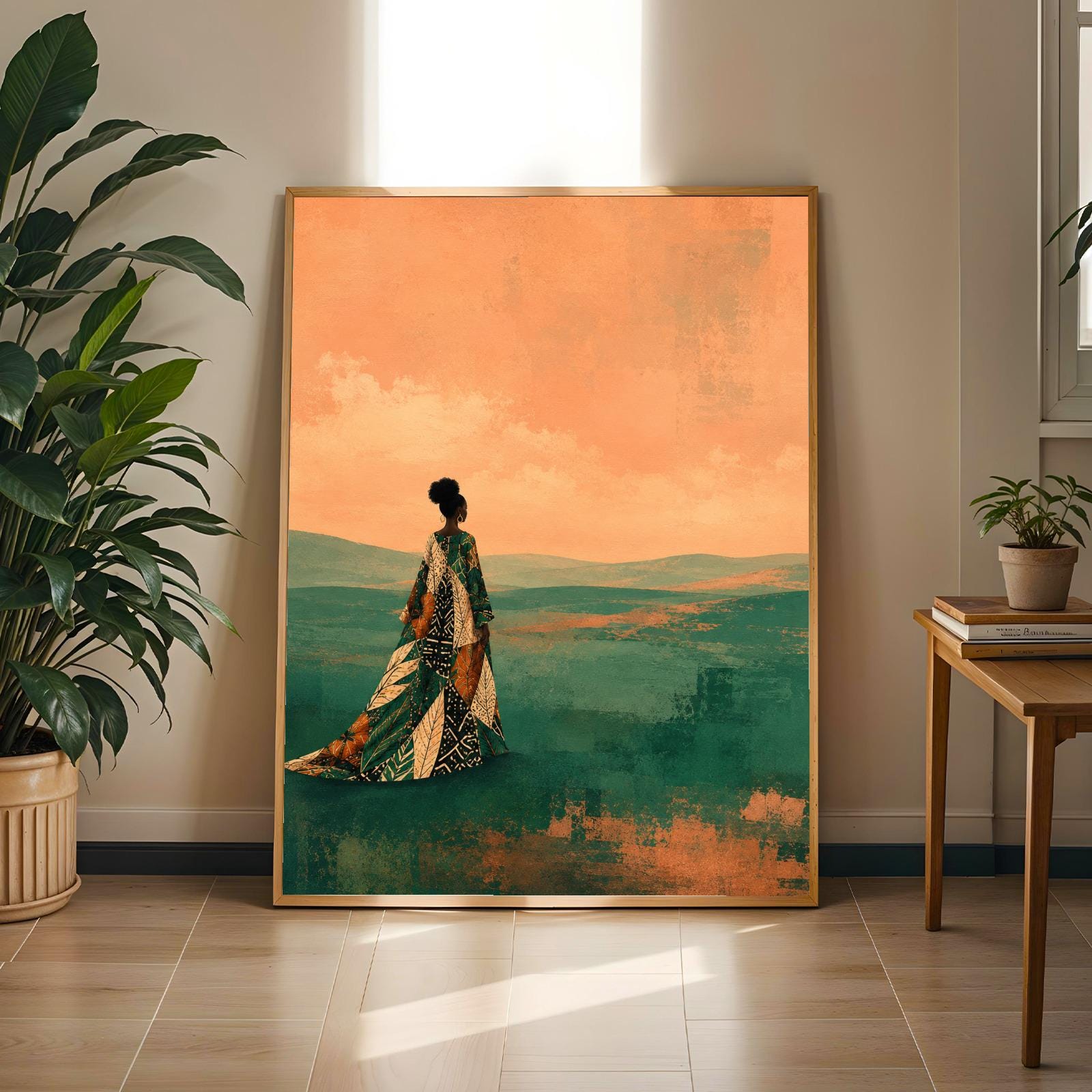 Abstract Ankara Sunset Wall Art Print 20 Soluna Soul