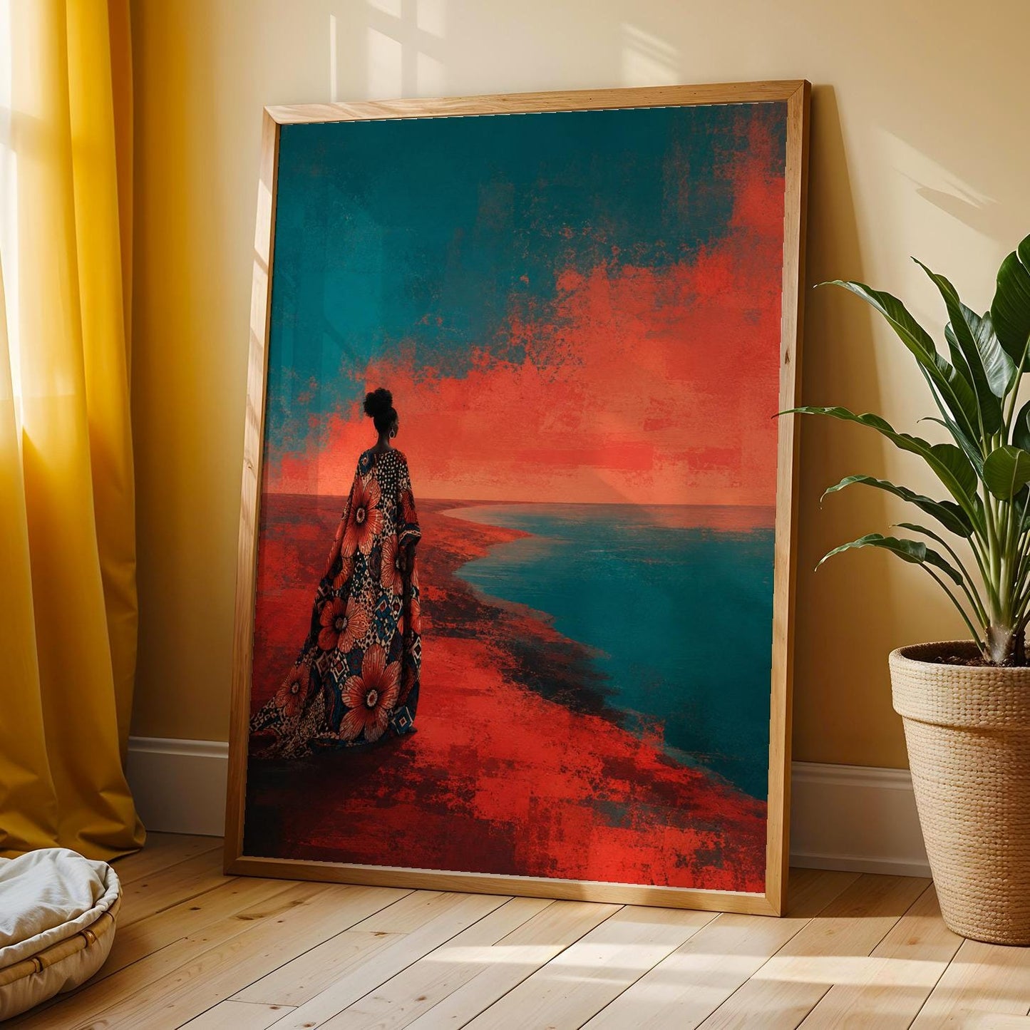 Abstract Ankara Sunset Wall Art Print 19 Soluna Soul